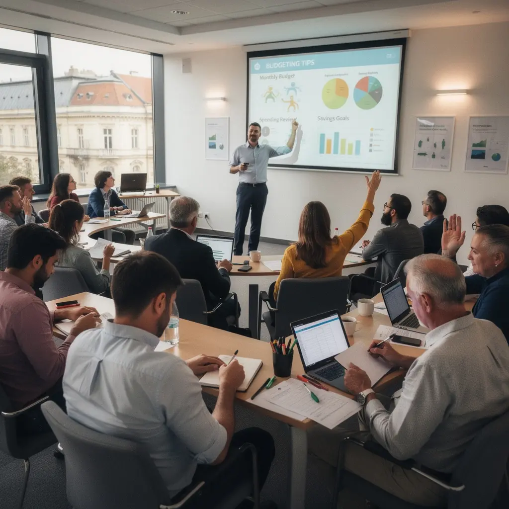 Személyes pénzügyi tanácsadó, aki egy ügyfélnek magyaráz a megtakarítási lehetőségekről.